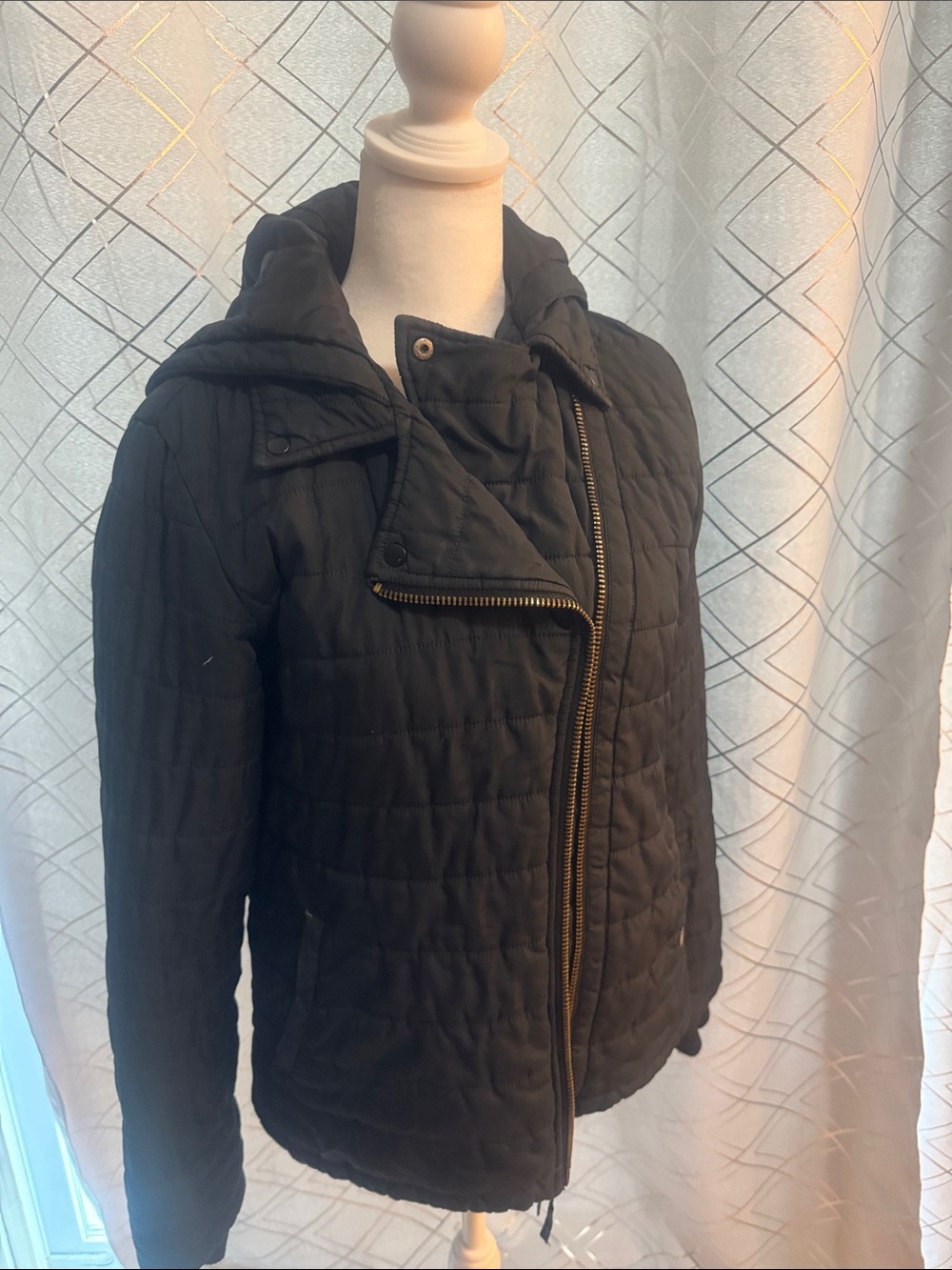 Vans Black Quilted Hooded Puffer Jacket